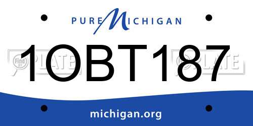 1OBT187 Michigan License Plate