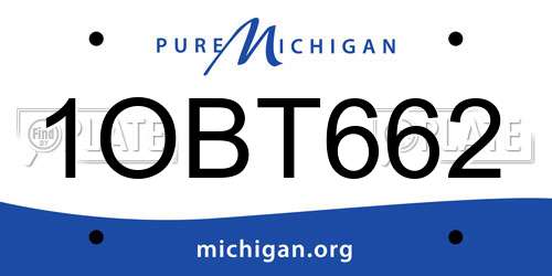 1OBT662 Michigan License Plate