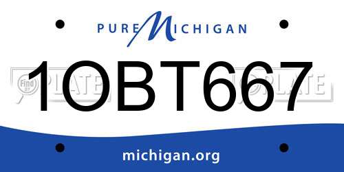 1OBT667 Michigan License Plate