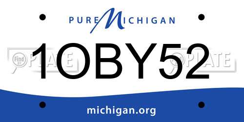 1OBY52 Michigan License Plate