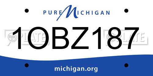 1OBZ187 Michigan License Plate