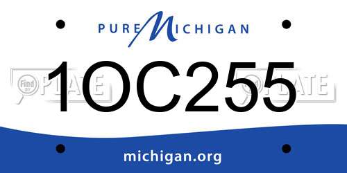 1OC255 Michigan License Plate