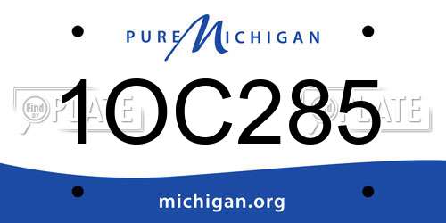 1OC285 Michigan License Plate