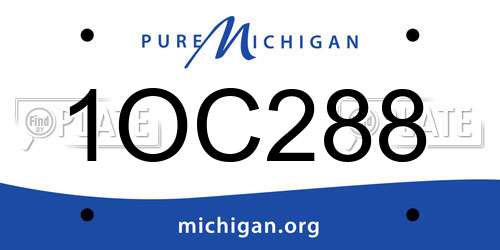 1OC288 Michigan License Plate