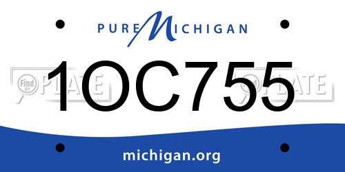 1OC755 Michigan License Plate