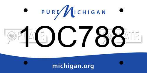 1OC788 Michigan License Plate
