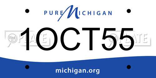 1OCT55 Michigan License Plate