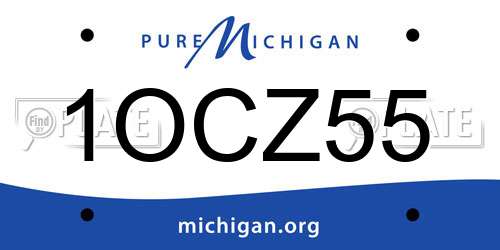 1OCZ55 Michigan License Plate
