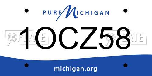 1OCZ58 Michigan License Plate