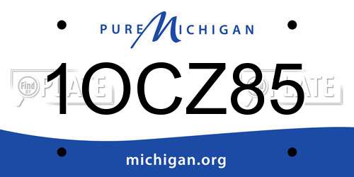 1OCZ85 Michigan License Plate