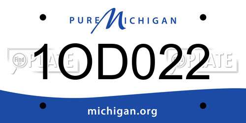 1OD022 Michigan License Plate