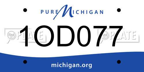 1OD077 Michigan License Plate