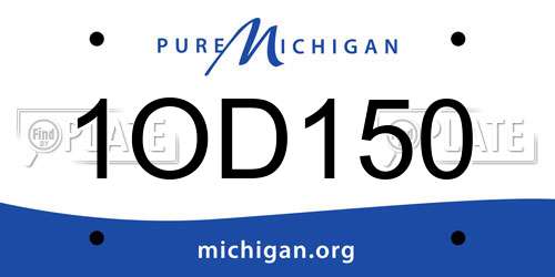 1OD150 Michigan License Plate