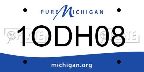 1ODH08 Michigan License Plate