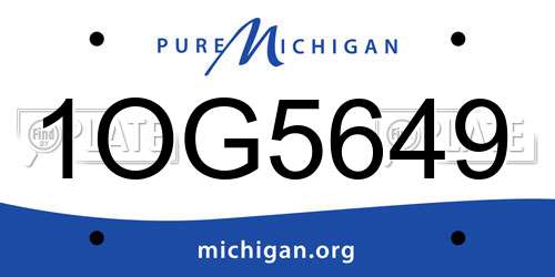 1OG5649 Michigan License Plate