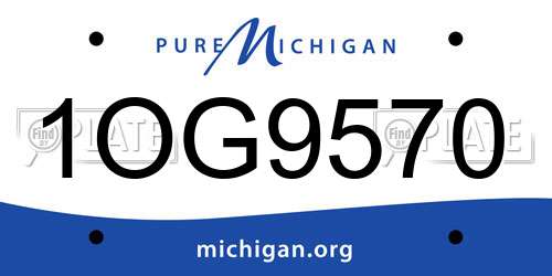 1OG9570 Michigan License Plate