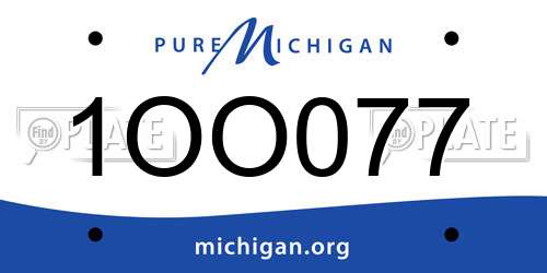 1OO077 Michigan License Plate