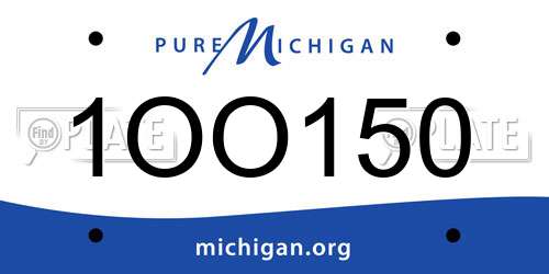 1OO150 Michigan License Plate