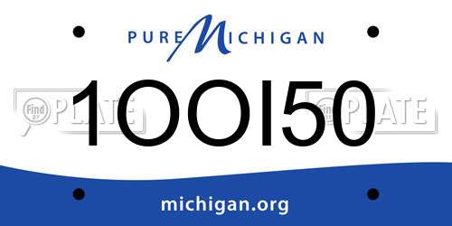 1OOI50 Michigan License Plate
