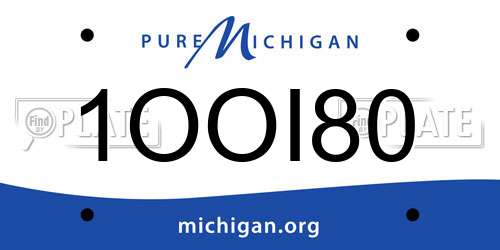 1OOI80 Michigan License Plate