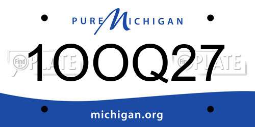 1OOQ27 Michigan License Plate