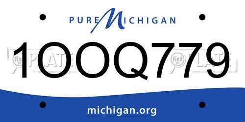 1OOQ779 Michigan License Plate