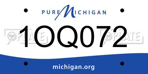 1OQ072 Michigan License Plate