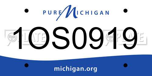 1OS0919 Michigan License Plate