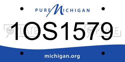 1OS1579 Michigan License Plate