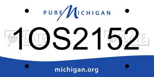 1OS2152 Michigan License Plate