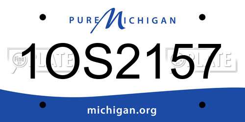 1OS2157 Michigan License Plate