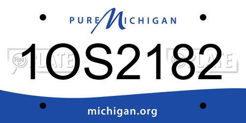1OS2182 Michigan License Plate