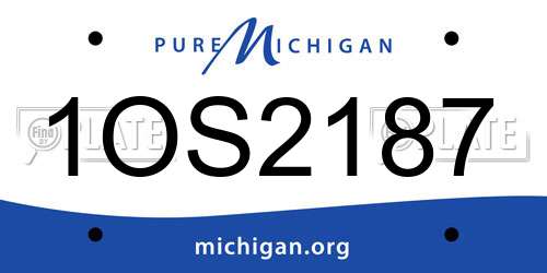 1OS2187 Michigan License Plate