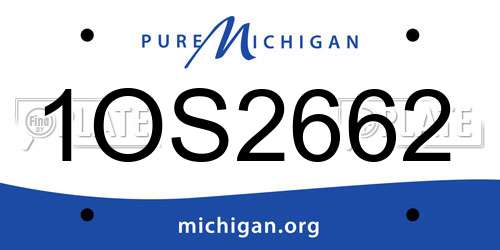1OS2662 Michigan License Plate