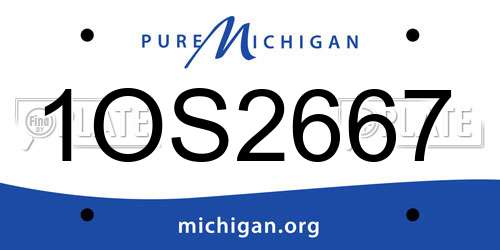 1OS2667 Michigan License Plate