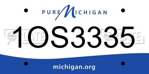 1OS3335 Michigan License Plate