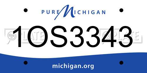 1OS3343 Michigan License Plate