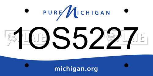 1OS5227 Michigan License Plate