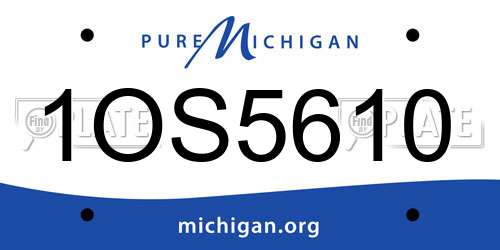 1OS5610 Michigan License Plate