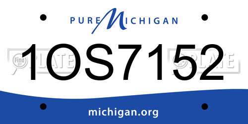 1OS7152 Michigan License Plate