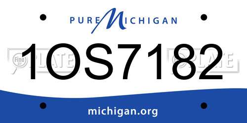 1OS7182 Michigan License Plate