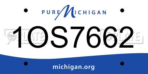 1OS7662 Michigan License Plate