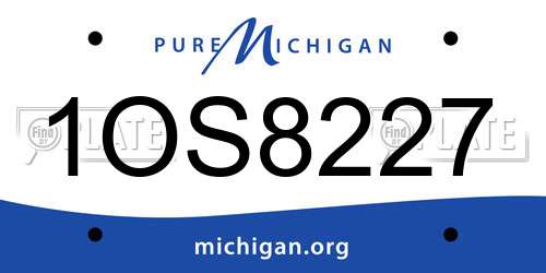 1OS8227 Michigan License Plate