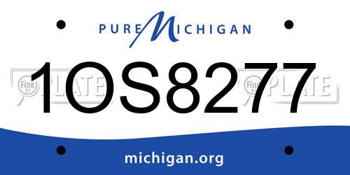 1OS8277 Michigan License Plate