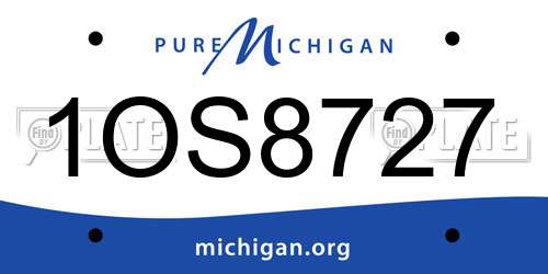 1OS8727 Michigan License Plate
