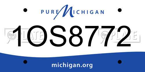 1OS8772 Michigan License Plate