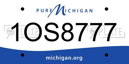 1OS8777 Michigan License Plate