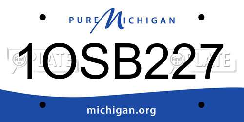1OSB227 Michigan License Plate