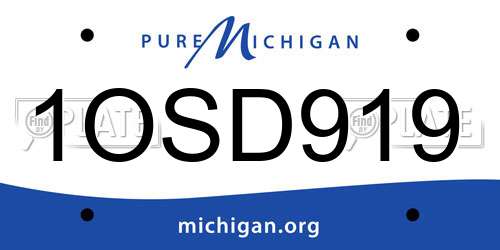 1OSD919 Michigan License Plate