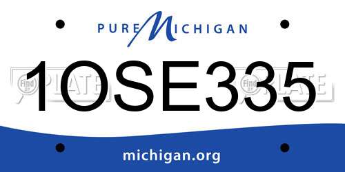 1OSE335 Michigan License Plate